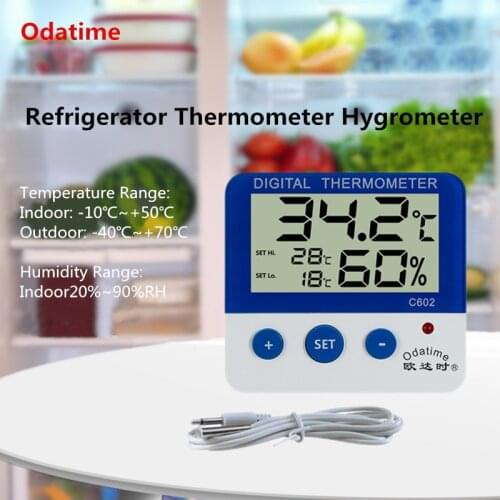 2 Kinds Digital Thermometer Hygrometer For Refrigerator With Temperature Sensor Electronic Alarm Thermometer Outdoor Indoor Tool