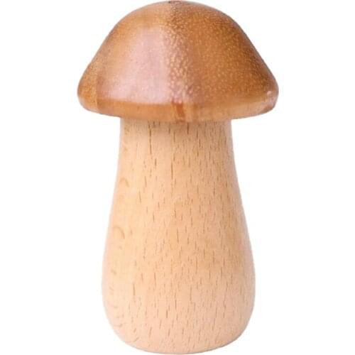 Wooden Holder Personalized Mushroom Simple Tooth Picking Box Japanese Household Solid Wood Toothpick Holder Storage Tube