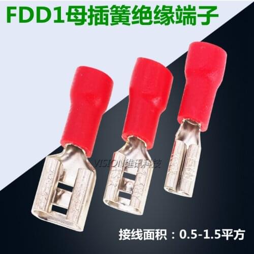 FDD1 110 187 250 Plug spring Termina Pre-insulated terminals Cold-pressed 2.8mm 4.8mm 6.3MM