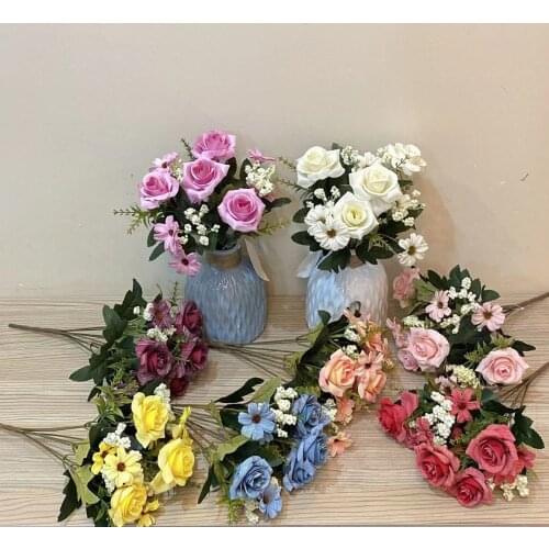 Artificial Plant Small Daisy Ins Handmade Rose Flower Retro Artificial Flower Wedding Decoration Fake Flower