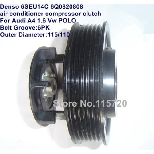6SEU14C 6Q0820808 compressor clutch air conditioner compressor magnetic clutch for Audi A4 1.6 VW POLO