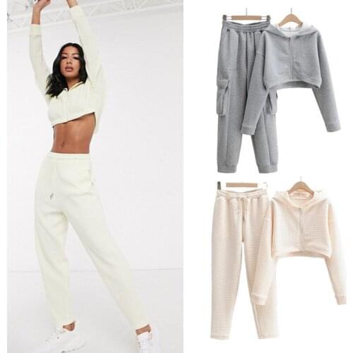 Women Long Tracksuit Autumn Winter Sports Suits High Waist Pants Hoodie Outfit Sets Casual Women Hooded Pants 2 Piece Tracksuits