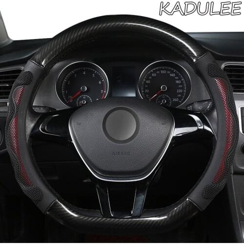 KADULEE Microfiber Leather Car Steering Wheel Cover For Jeep Renegade Wrangler jk tj Grand Cherokee Compass Patriot