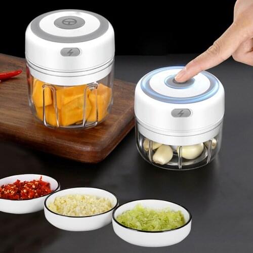 USB Charging Electric Wireless Crushed Ginger Crushed Fresh Chili 100ML / 250ML Mini Garlic Machine Chopper For Crushed Garlic