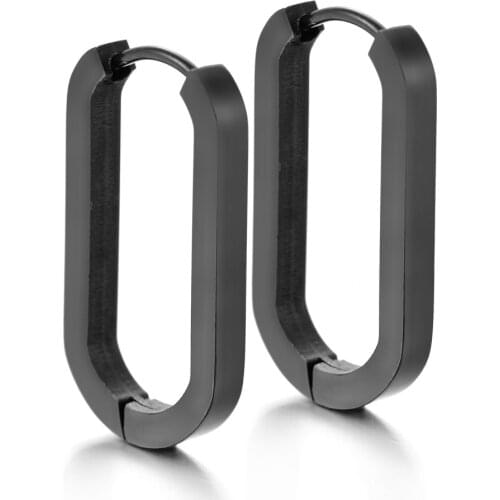 Fashion Men Stud Earrings Geometric Rectangular Exaggerated Jewelry For Women Wedding Cocktail Party Punk Charm Ear Clip