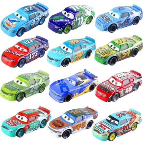 New Disney Pixar Car 2 3 Lightning McQueen Racing Series Mater Jackson Storm Ramirez 1:55 Diecast Metal Alloy Vehicle Model Toy