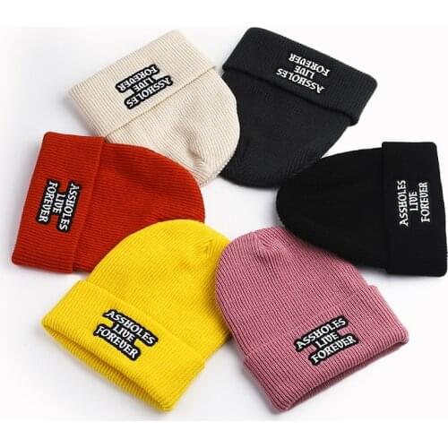 2021 New Autumn Knitted Hat Mens Womens Embroidery Letter Outdoor Warm Solid Color Winter Beanie Cap Winter Skull Hats