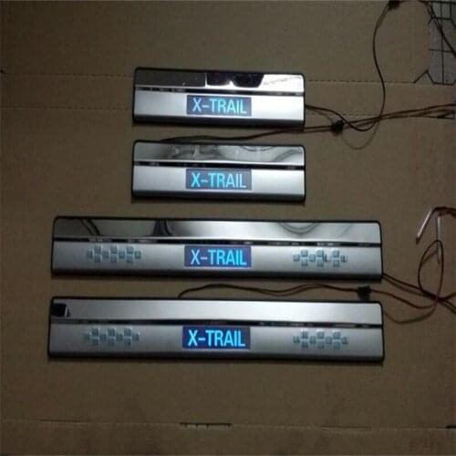 Door Sill Cover With LED Light Strip For Nissan X-Trail XTrail 2014 2015 2016 2017 Welcome Pedal Car Styling Sticker Accessories