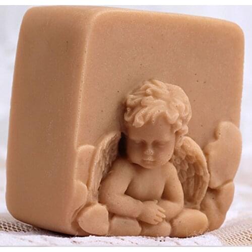Cute Angel Doll Scented Candle Moulds Angel Baby Square Soap Silicone Molds