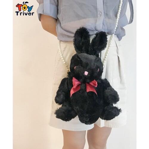Kawai Rabbit Bag Lolita Soft Plush Toy Doll Single Shoulder Portable Pearl Chain Bag Birthday Gift Triver Drop Shipping