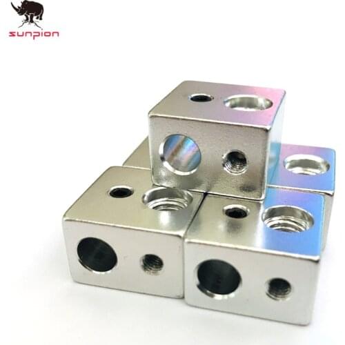 SUNPION 2PCS /LOT 3D Printer accessories MK10 Heater Block heating aluminum block for wanhao MK10 extruder 3D printer parts