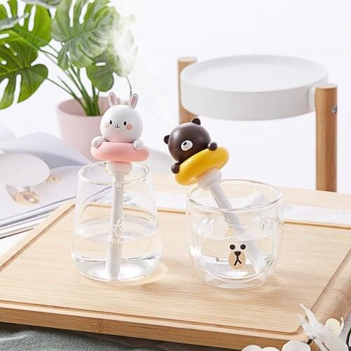 Air Humidifier Portable Little Bear And Rabbit Ultrasonic Aroma Essential Oil Diffuser USB Mini Humidifier