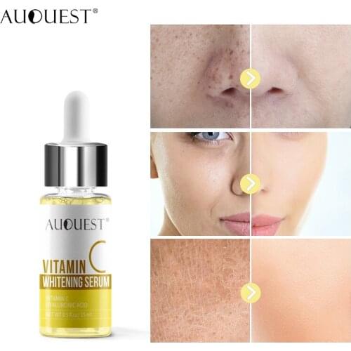 AuQuest Vitamin C Face Serum Anti Wrinkle Shrink Pore Whitening Moisturizing Essence Face Cream Dry Skin Care Face Perfume