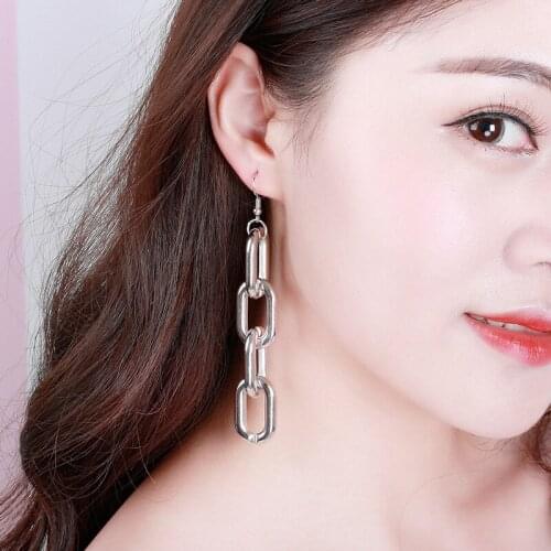 Thick Chain Earrings Fashion Earrings Exaggerated Personality Long Earrings Wild Ladies Accessories Gifts