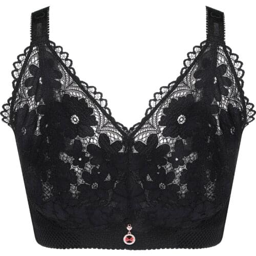 Big Size C D E F Cup Women Lace Bras High Quality Push-up Seamless Ultrathin Bra Adjustable No rims Sexy Bralette Large size