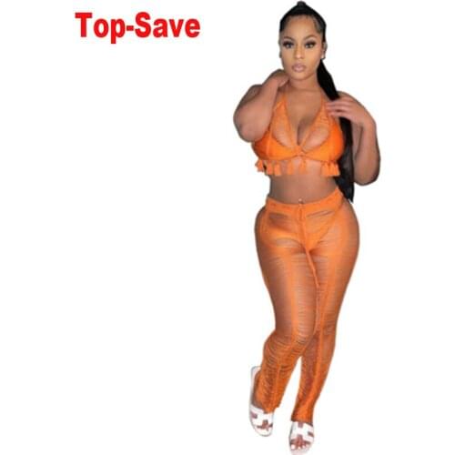 Vacation Womens Set Sexy Hollow Deep V-Neck Crop Top Knitted Beach Pants+Bikini Set Backless Cover Up Bodycon Festival Clothin