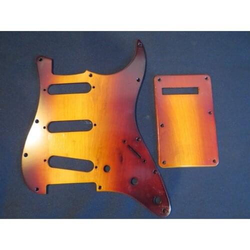 1SET yellow to brown color SSS Pickguard & Backplate for FD ST Style Guitar