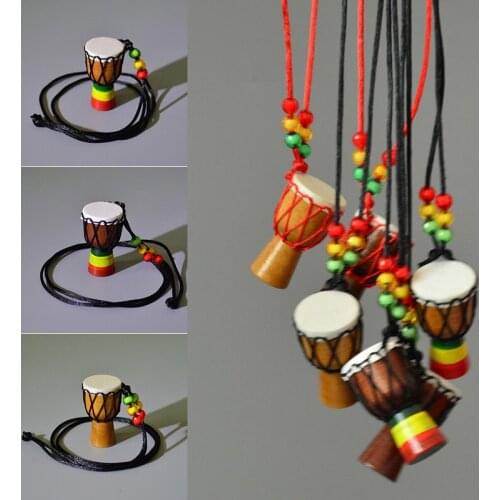 1 pc Mini Jambe Drummer Individuality Djembe Pendant Percussion Musical Instrument Necklace African Hand Drum Accessories