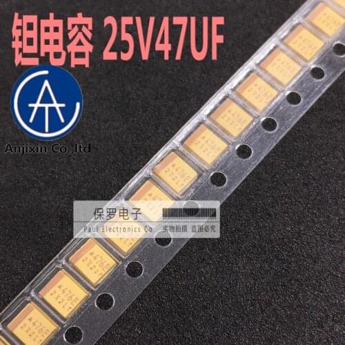10pcs 100% orginal new tantalum capacitor 47UF 25V 10% K file Type B 476E 3528/1210 yellow bile capacitor real stock