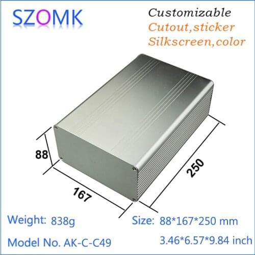 10 pcs, 88*167*250mm szomk electronic diy aluminum control box aluminum amplifier case aluminum box for electronic project