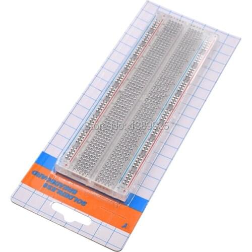 10pcs/lot Breadboard 830 Point Solderless PCB Transparent Bread Board MB-102 MB102 Test Develop DIY