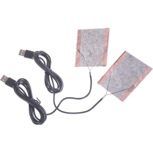 2pc Random Color 5V Carbon Fiber Heating Pad USB Heating Film Electric Infrared Fever Heat Mat Winter Warm Arm Waist Heat Glove