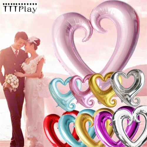 5pcs/lot 18inch Hook Heart-Shaped Foil Balloon Inflatable Helium Balloon Valentines Day Wedding Party Decoration Ballon Supplies