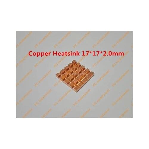 5pcs Ultra-thin Groove Pure Copper Memory MOS Radiator Notebook Cooling Copper Heatsink 17*17*2.0mm Thermal Conductivity Sticker