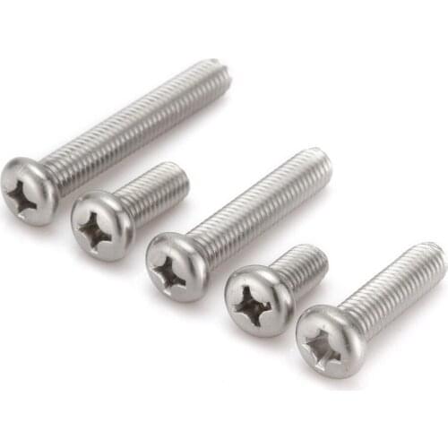50pcs M2.5 Stainless Steel Philips Pan Head Screws Bolts Cross Recessed Round Head Screws M2.5*4/5/6/8/10/12/14/16/20/25/30mm