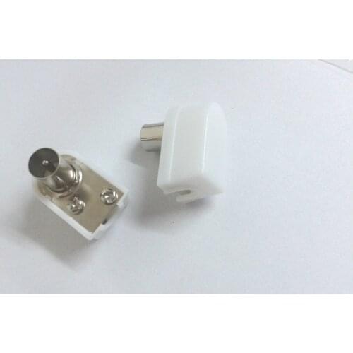 50pcs TV AERIAL COAXIAL RIGHT ANGLED WHITE MALE PLUG CONNECTOR New