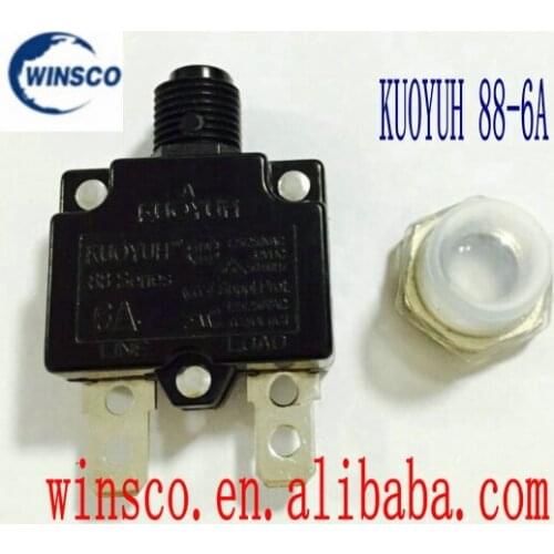 6A Waterproof cap 100% NEW KUOYUH CIRCUIT BREAKER 88 SERIES 6A 5PCS/LOT