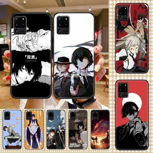 Anime Bungou Stray Dogs Phone case For Samsung Galaxy Note 4 8 9 10 20 S8 S9 S10 S10E S20 Plus UITRA Ultra black fashion bumper
