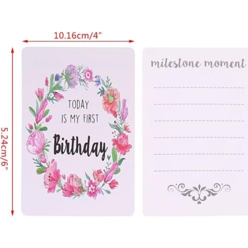 Baby Milestone Photo Cards Age Markers & Unique Firsts Baby Shower Gift Set Q1FE