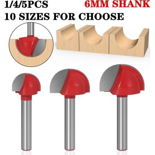 1pc 6mm Shank Round Nose Cove Box Wood Router Bit CNC Woodworking Tools Milling Cutter