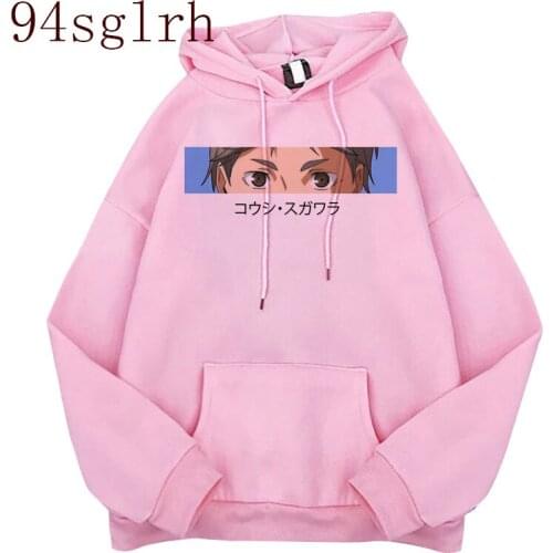 Haikyuu Funny Eyes Cartoon Autumn Hoodies Japan Anime Fashion Creative Harajuku Graphic Oversized Causel Hooded Pullover Unisex