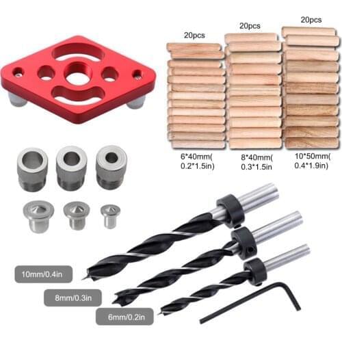 Round Dowel Punch Hinge Tool Jig Positioner Pin Fixture Wood Hole Drill Bit Woodworking Tools