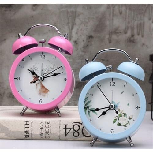 Cute Candy Color Silent Alarm Clock Desktop Bedside Clock With Led Light Portable Digital Alarm Clock Toys Gift for Boys Girls