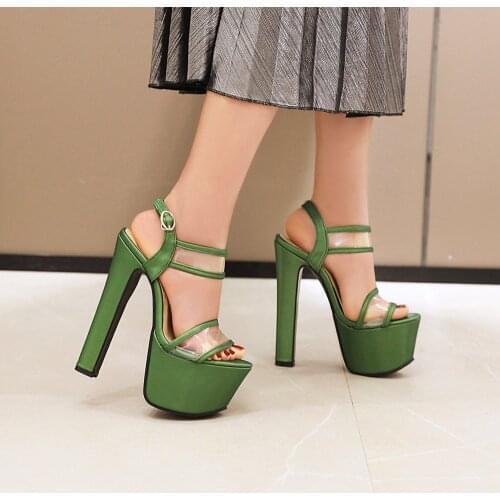 Walking Show Artifact Model high-heeled Shoes Sandals Thin-heeled 16.5cm Sexy Platform Hate Sky high-heeled Shoes Nightclub Shoe