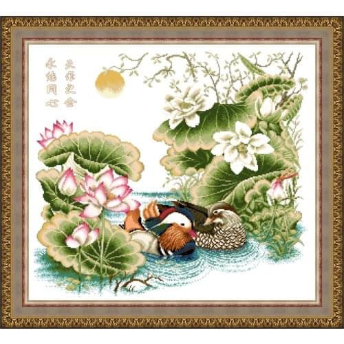 River flowers Needlework Kit NOT PRINTED Cross stich Painting Set Cross Stitch Kits Cross-stitch Embroidery Set Stitch Kits