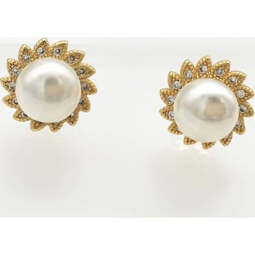 Natural 7-8 mm 5 color black white pink purple gray Freshwater aquaculture pearls have stud earrings inlay Zircon 001