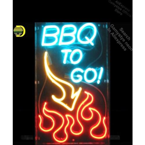 Neon Sign For Custom Neon Window Signs BBQ to GO Flame Pub Restaurant neon Windows lights Neon Signs For Bar Light Bulbs Display