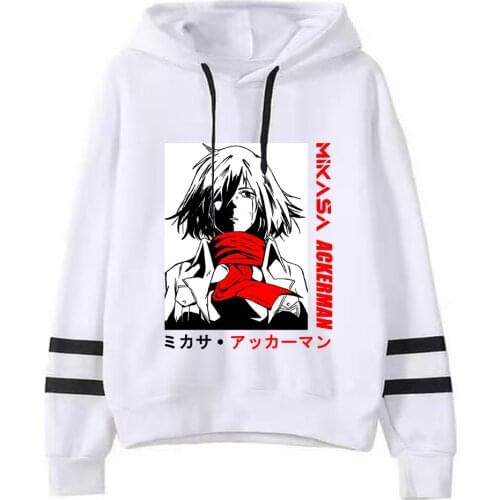 Attack On Titan Mikasa Ackerman Sweatshirts Loose Casual Hoodies Unisex Spring and Autumn Long Sleeves