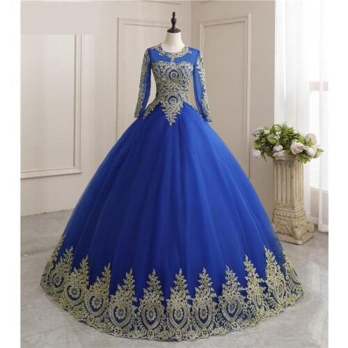 Quinceanera Dress 2021 New Luxury Full Sleeve Party Prom Ball Gown Vintage Vestidos Quinceanera Dresses Robe De Bal Custom Color
