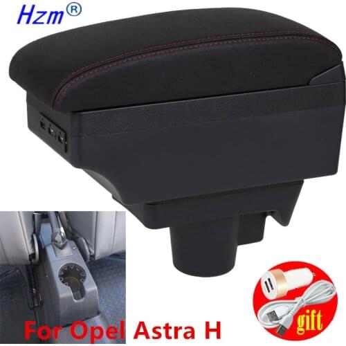 For Opel Astra Armrest Box For Opel Astra H Universal Car Central Armrest Storage Box modification accessories USB Easy install