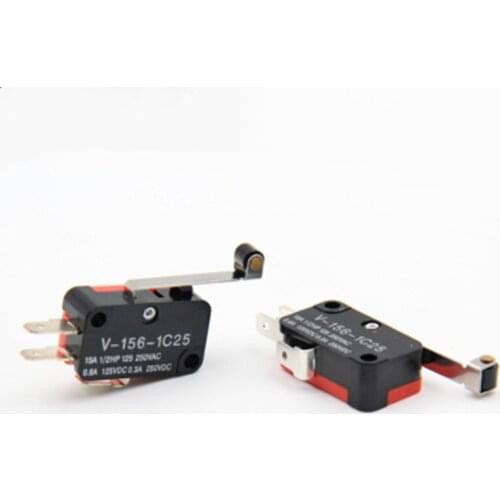 10pcs Durable Micro Limit Switch V-156-1C25 Long Hinge Roller Momentary SPDT Snap Action
