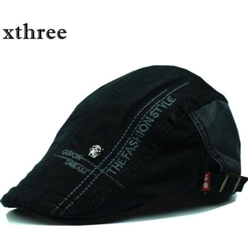 Xthree Fashion Spring Autumn Vintage Simple Solid Unisex Solid Beret Buckle Flat Caps Warmer Berets Leisure Hat For Women Men