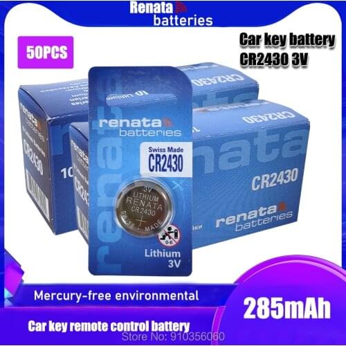 RENATA 50PCS 3V DL2430 BR2430 ECR2430 CR2430 2430 Watch Button Coin Cells Lithium Battery Watch Batteries Piles Bouton