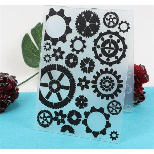 Retro Gear Plastic Embossing Folder StampsTemplate For Scrapbooking Photo Album Paper Card Background Decoration