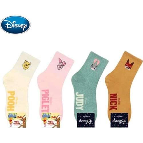 Disney Cute Mickey/Donald Duck/Stitch socks spring & autumn ladies cotton sock anime street shot candy color womens socks