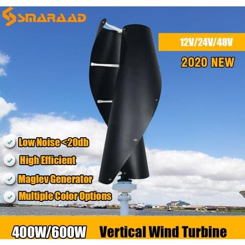 SMARAAD 400w 600w Vertical Wind Turbine Generator New Energy Windmill Wind Generator 12v 24v 48v Maglev With MPPT Controller